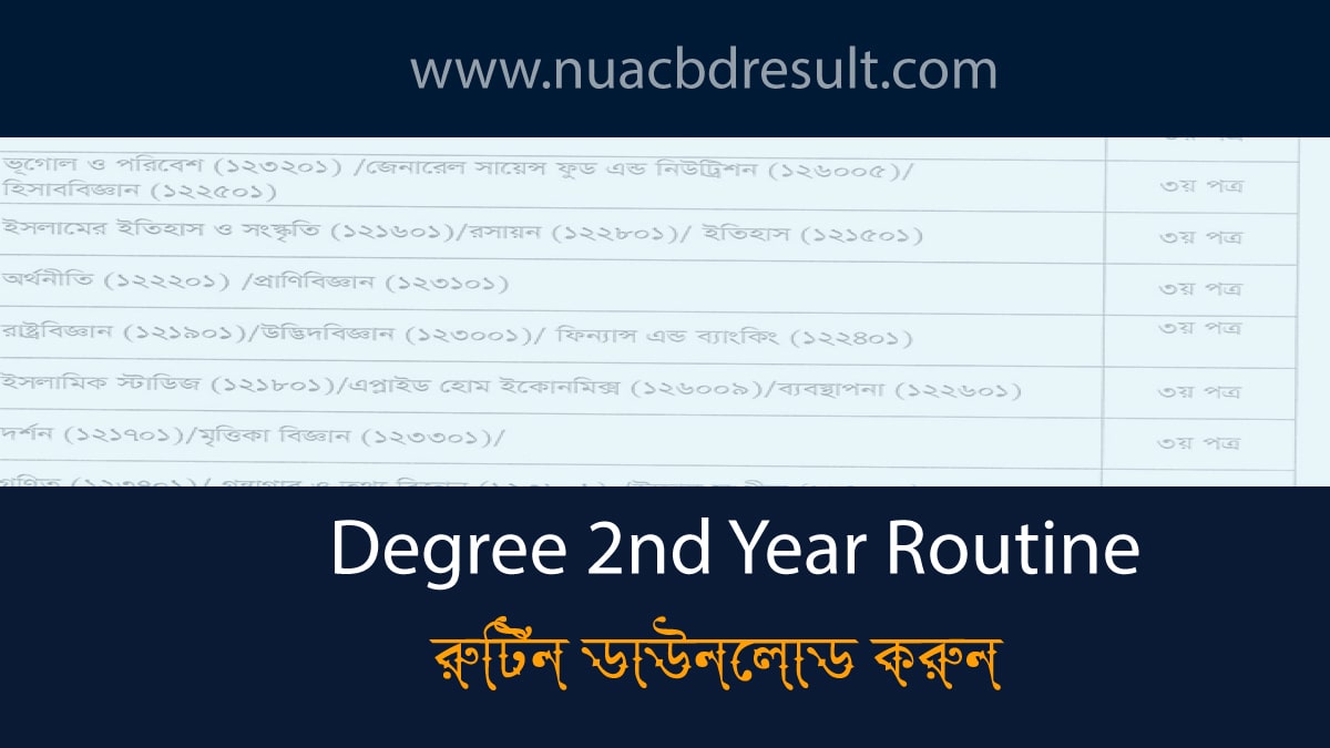 National University Degree 2nd Year Routine